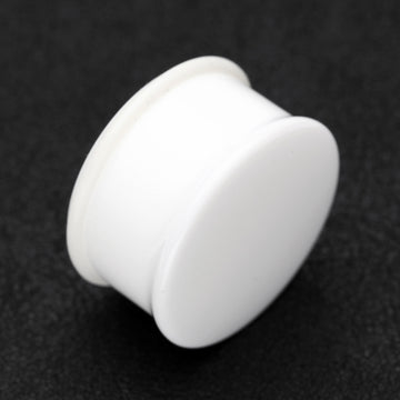Detail View 1 of A Pair of Basic UV Acrylic Single Flared Ear Gauge Plug-White